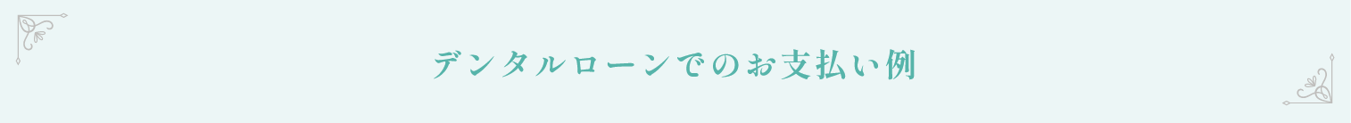 デンタルローンでのお支払い例